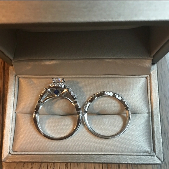 3pcs Stamp 925 Silver Engagement Bridal set - Picture 4 of 5